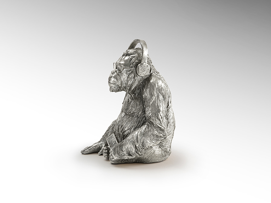 Schuller Furniture and decoration Decorative figures Orangutan Music 925938  ·ORANGUTAN MUSIC· FIGURE, SILVER