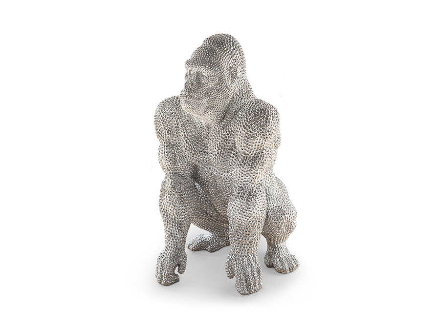 Schuller Furniture and decoration Decorative figures Gorila 957120  ·GORILA· LARGE FIGURE, SILVER