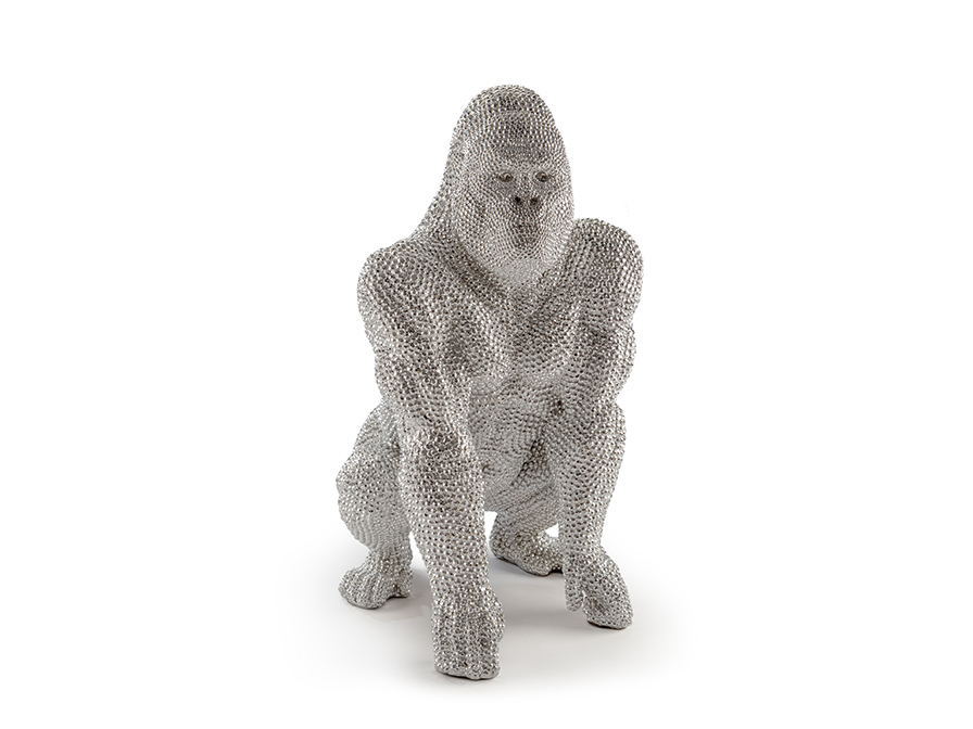 Schuller Furniture and decoration Decorative figures Gorila 957120  ·GORILA· LARGE FIGURE, SILVER