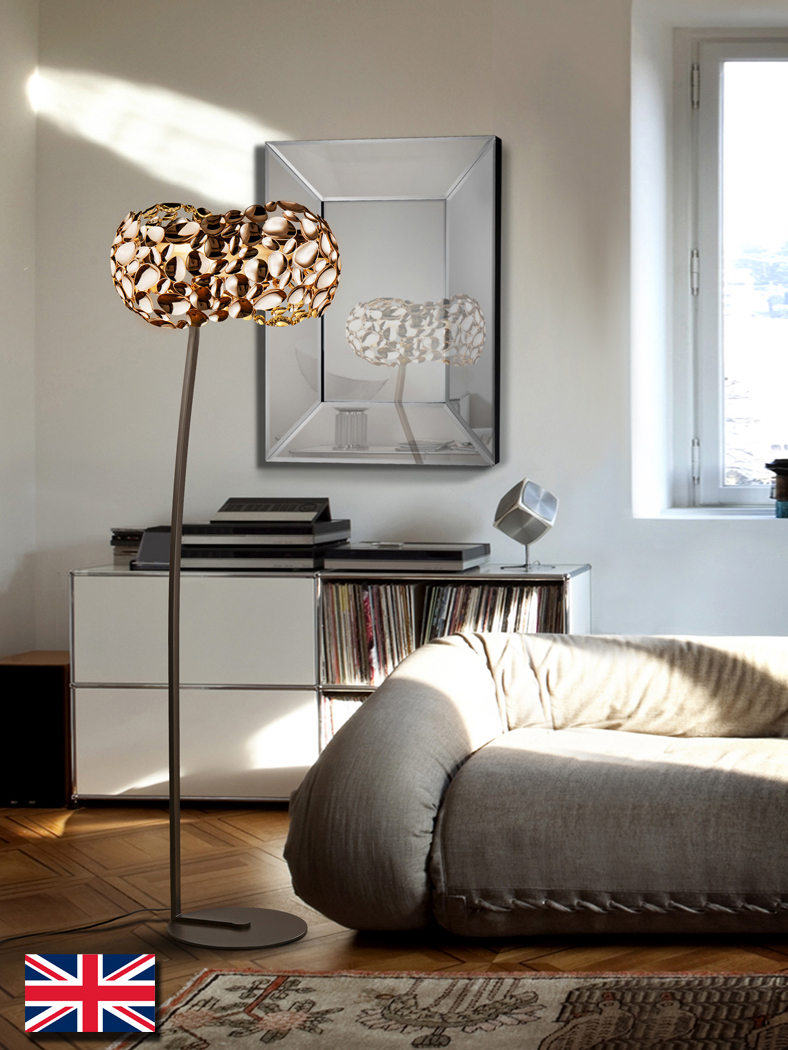 black and rose gold floor lamp